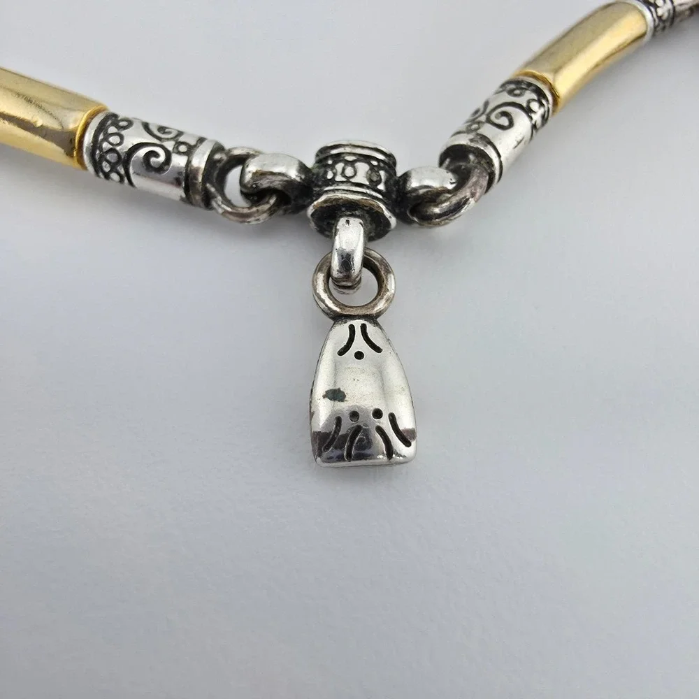 BRIGHTON 'Esmeralda Venezia' Bracelet Heart Charms Silver & Gold Plate 8